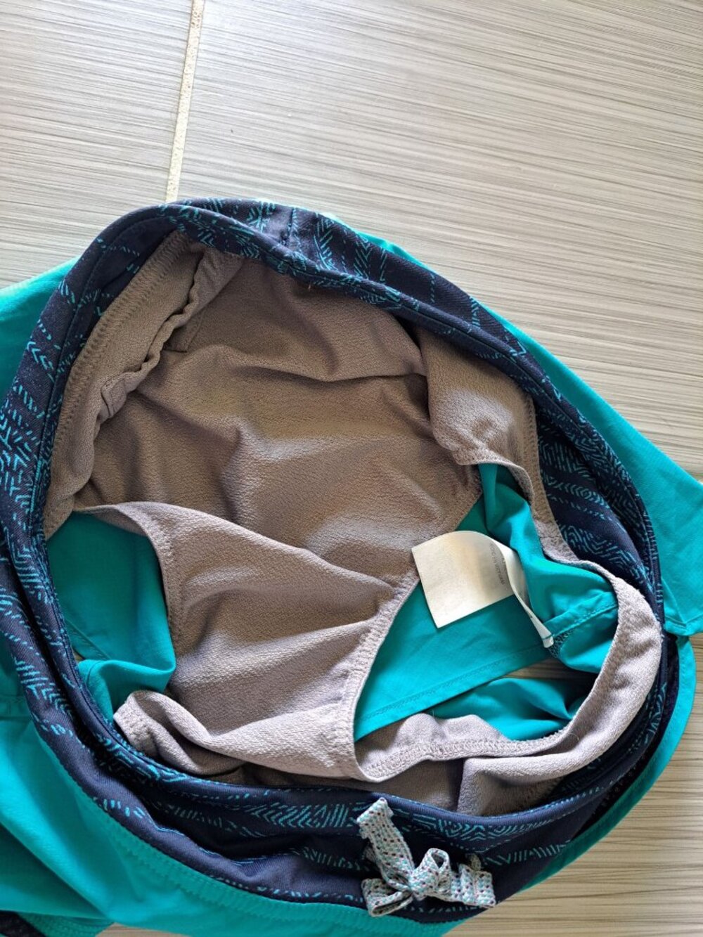Patagonia Womens Strider Running Shorts Size XS 3" Blue Teal Patterned Waistband - Picture 8 of 14